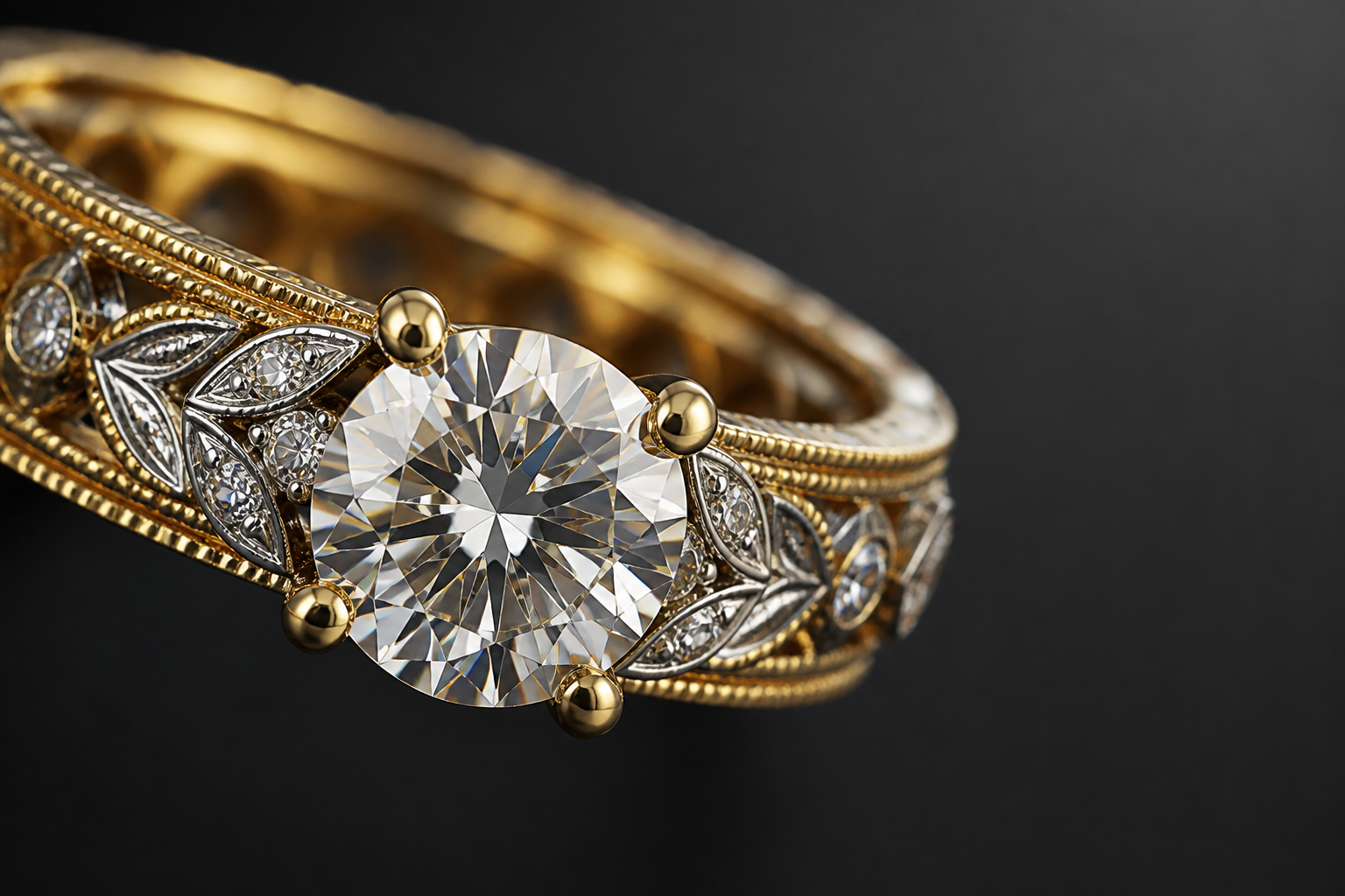 Eternity band under a jeweller's loupe showing matched diamonds