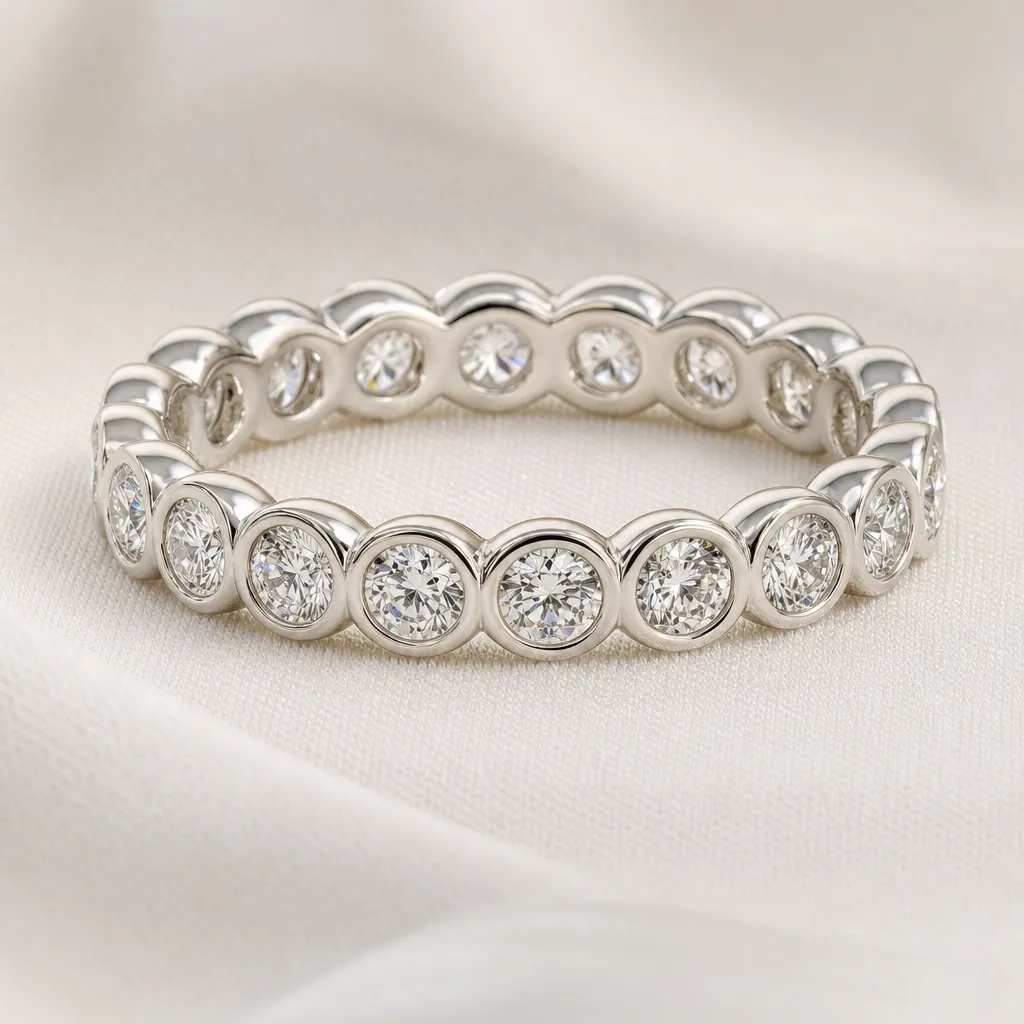 Bezel set diamond eternity band